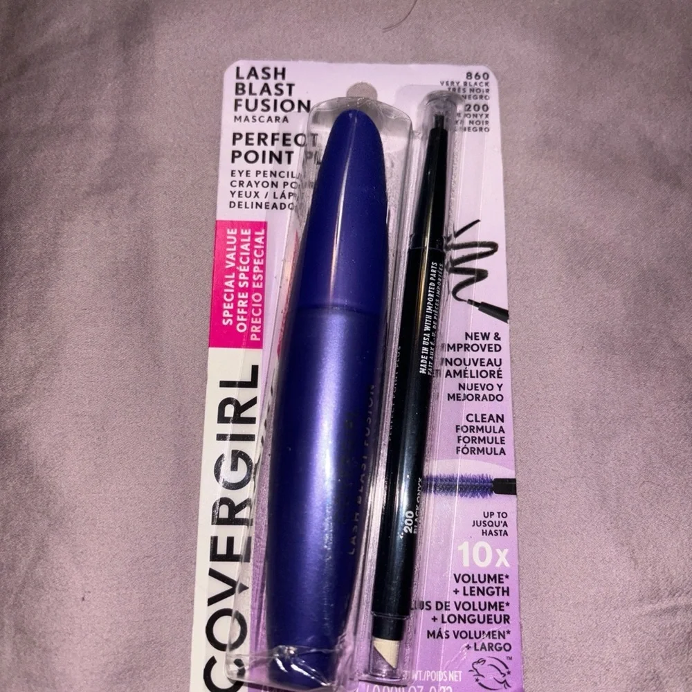 Covergirl-Lash Blast Fusion-Mascara 860 Very Black&Eye Pencil 200 Black Onyx-NEW